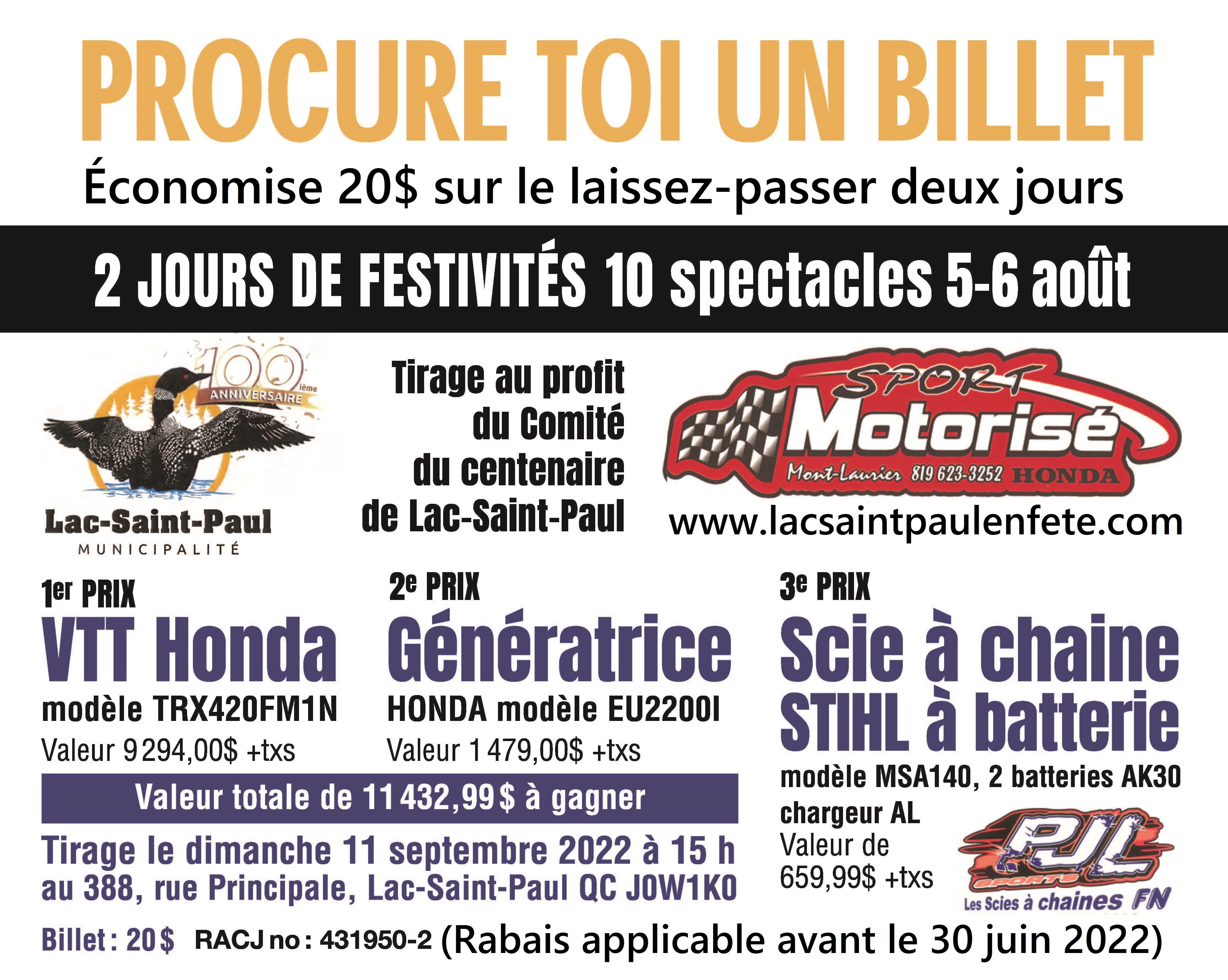 LacSaintPaul en fête! Municipalité de LacSaintPaul