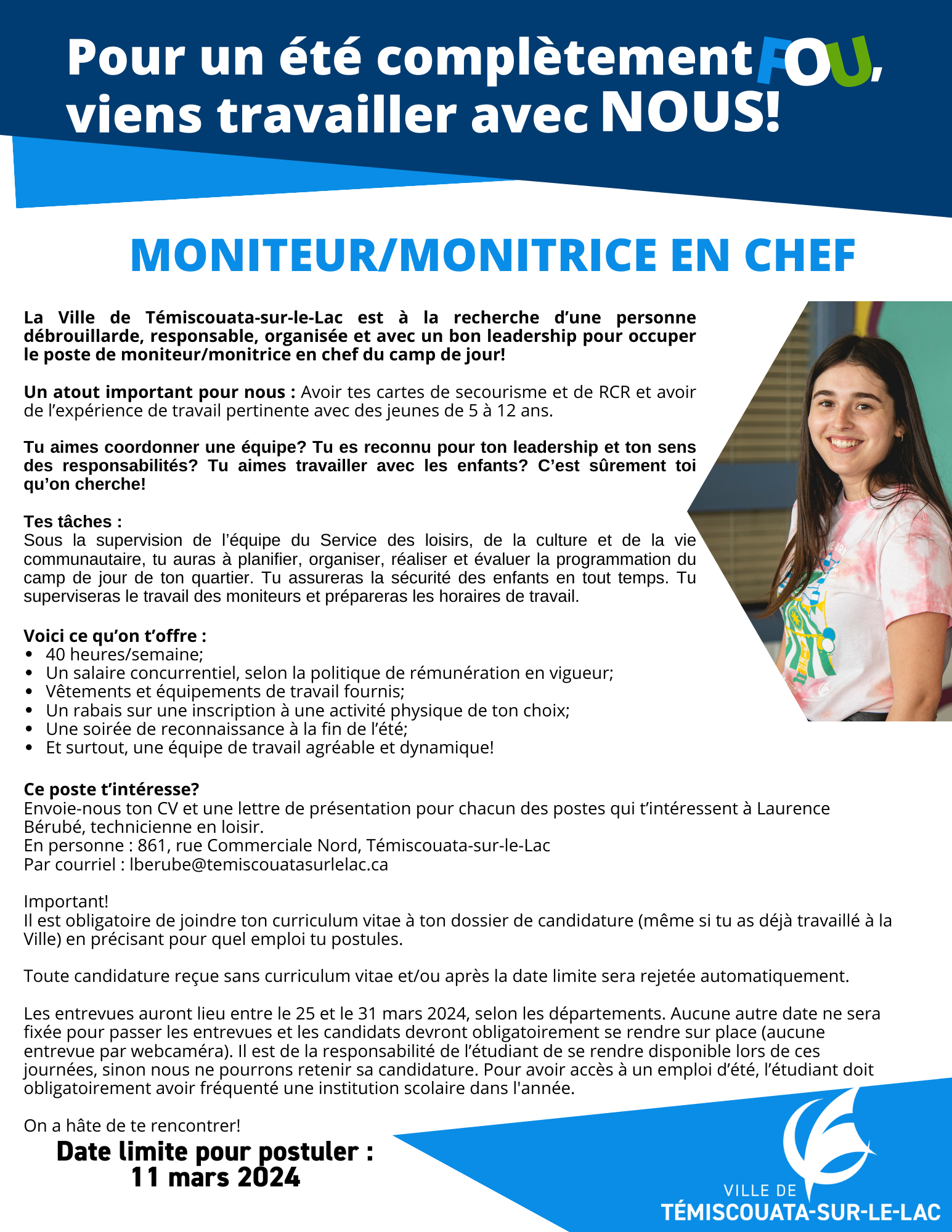 Offres d'emploi Ville de TémiscouatasurleLac