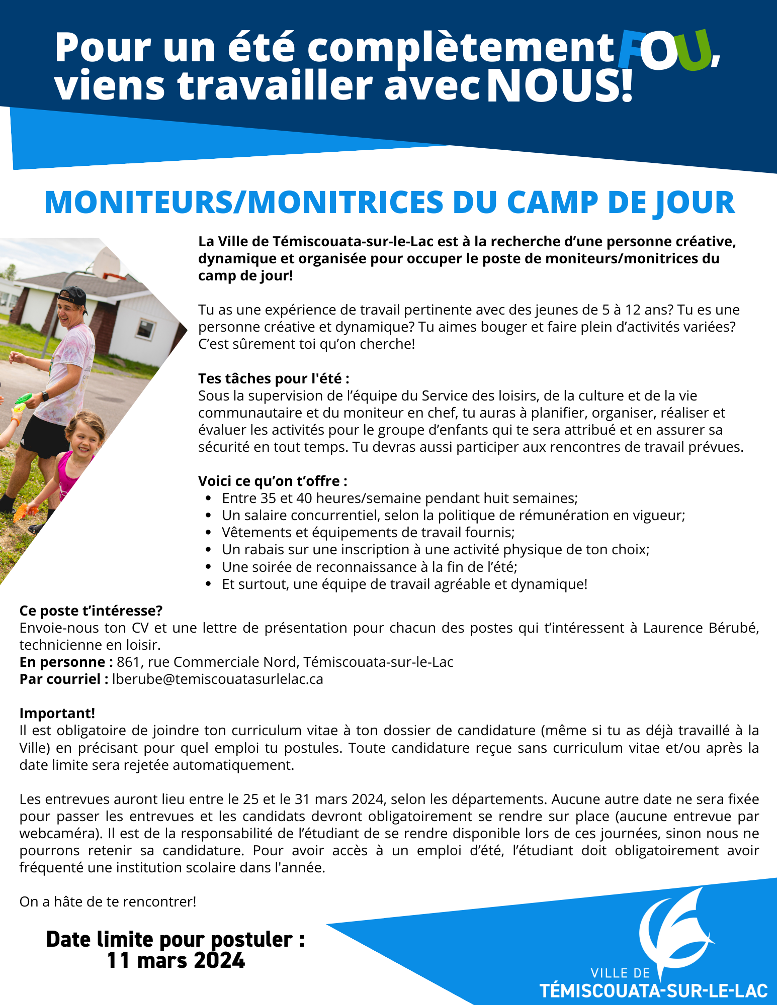 Offres d'emploi Ville de TémiscouatasurleLac