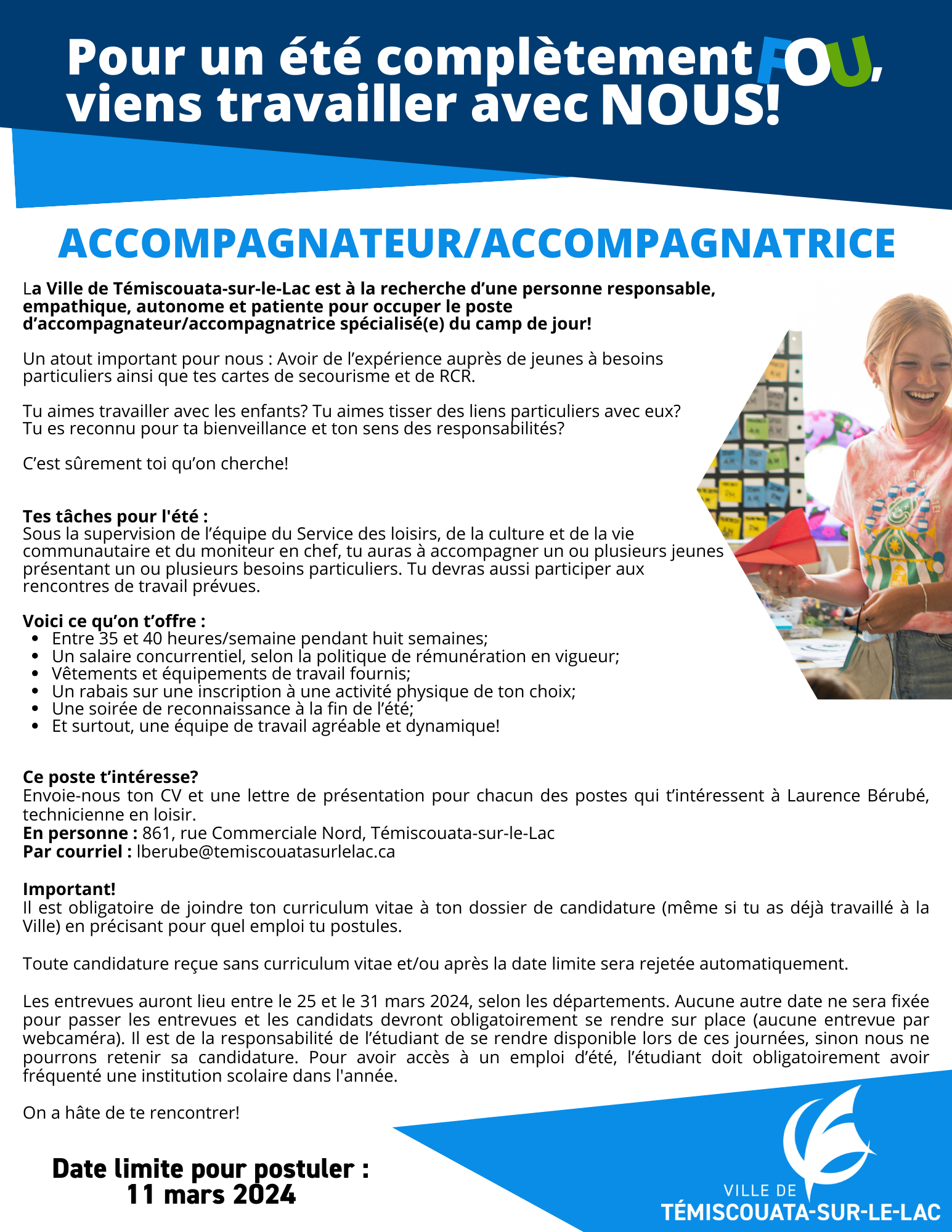 Offres d'emploi Ville de TémiscouatasurleLac